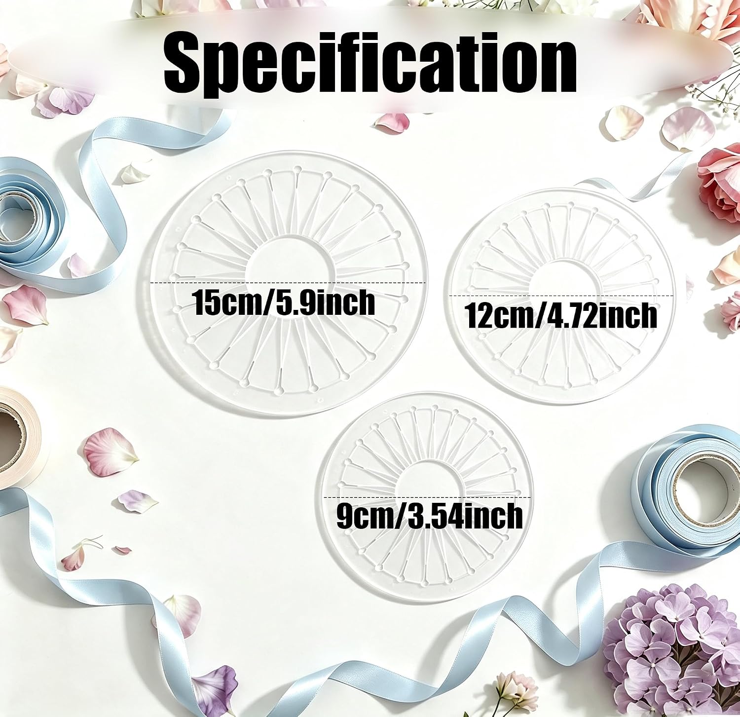 3Pcs Rosette Maker Tool DIY Ribbon Flower Badge Button Making Template Tool