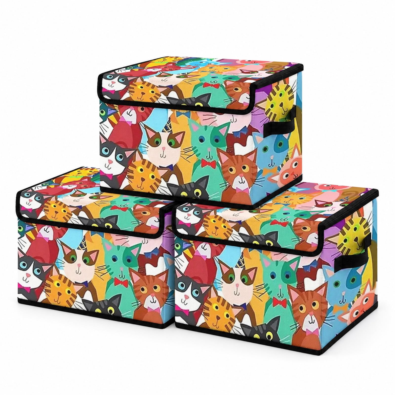 Stackable Clothes Storage Bins with Lids 3 Pack