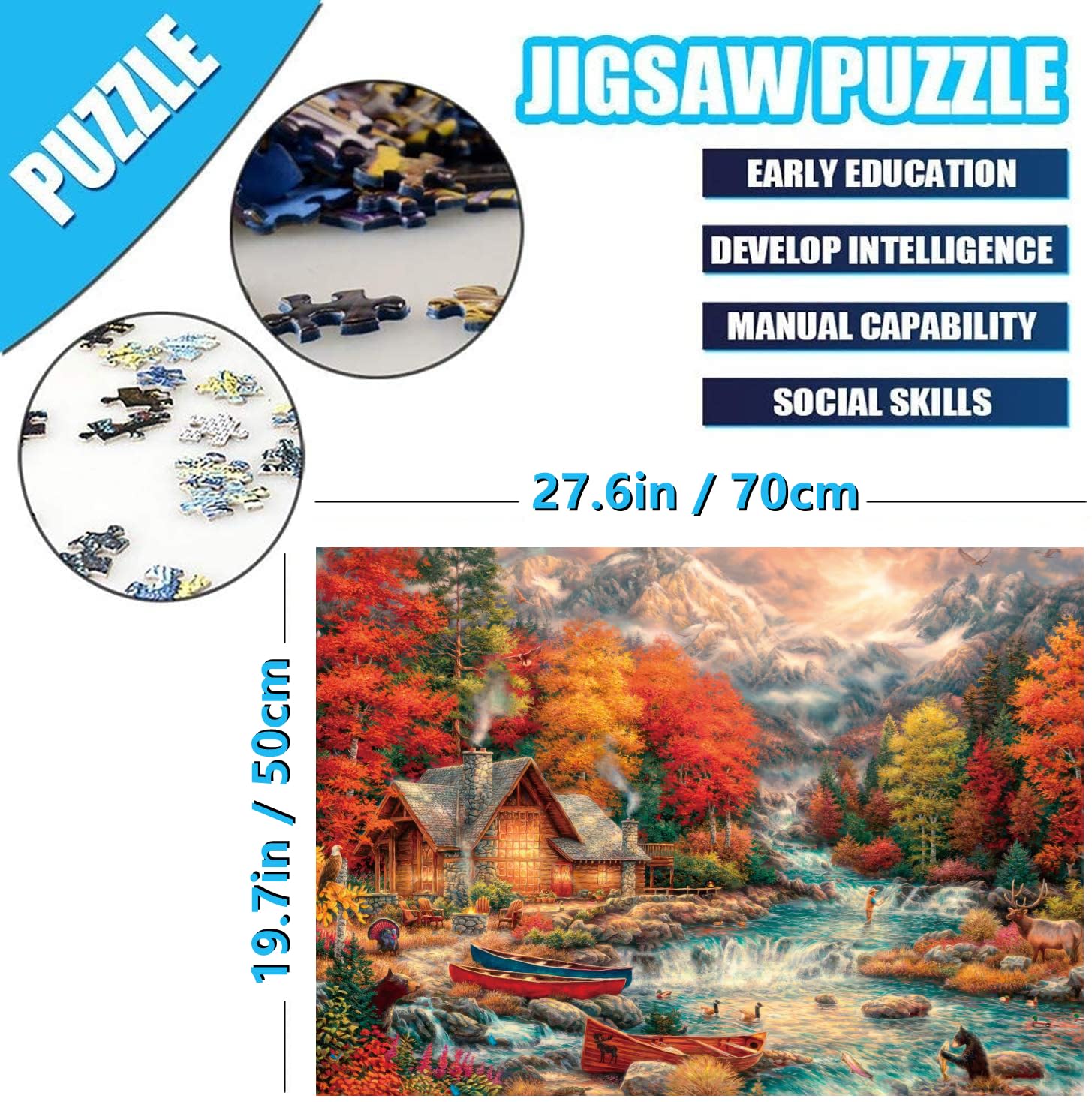 Jigsaw Puzzles for Adults 1000 Piece Alps 27.56 x 19.69 Inch Jigsaw Puzzle for Adults Educational Game 1000 Pieces Puzzles for Adult - Image 4