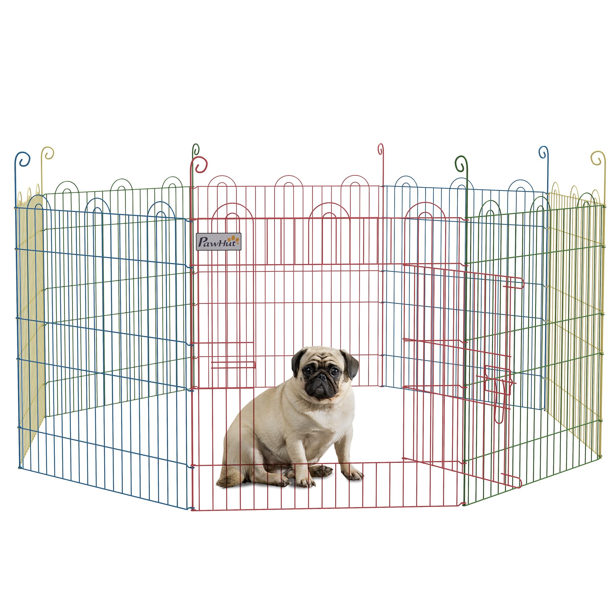 PawHut Pet Playpen Dog Puppy Crate Kennel w/Door, 60H x Φ156cm