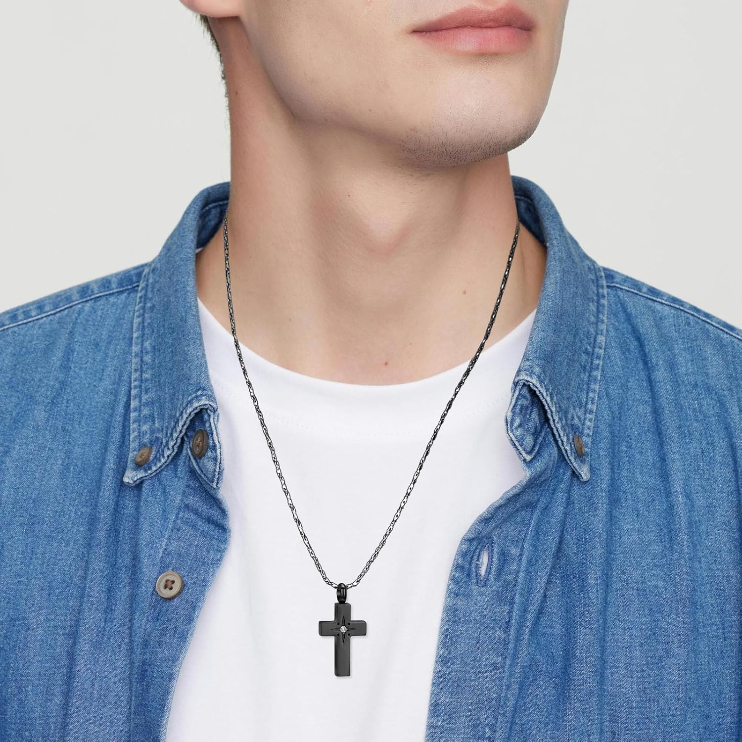 Imrsanl Cross Urn Necklace for Women Men Cremation Jewelry for Ashes Memorial Pendant Human Pet Funeral Ashes Holder Keepsake - Image 4