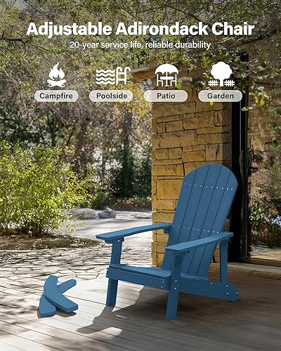 Miniatura 7 de YEFU Mecedora para exteriores, mecedora Adirondack, silla mecedora de patio con respaldo ancho, silla mecedora de gran tamaño con aspecto de madera