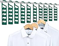 Vista 12 de CraftyCrocodile Perchas que ahorran espacio para ropa, paquete de 2, plástico resistente, ahorro de espacio para camisas, pantalones, jeans