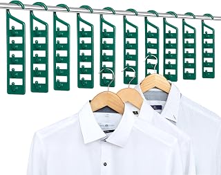 Set of 10 Space Saving Hangers for Clothes, Hanger Organizer Space Saver | Multi Closet Space Savers with Heavy Duty Plastic Hooks, for Shirts, Pants, Jeans - College Dorm Hangers, Storage Organizers