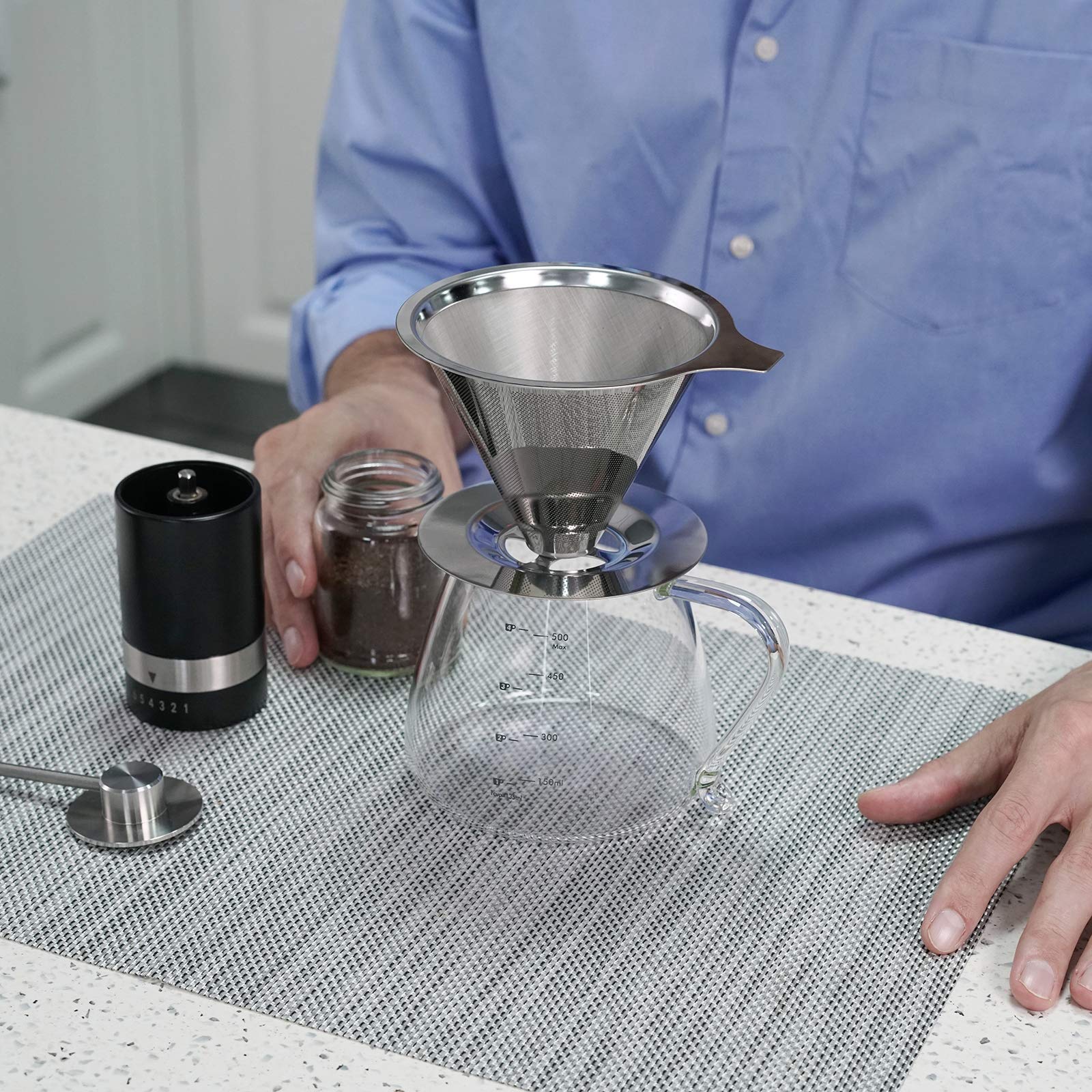 Pour Over Coffee Maker Pour Over Coffee Dripper with Stainless Steel