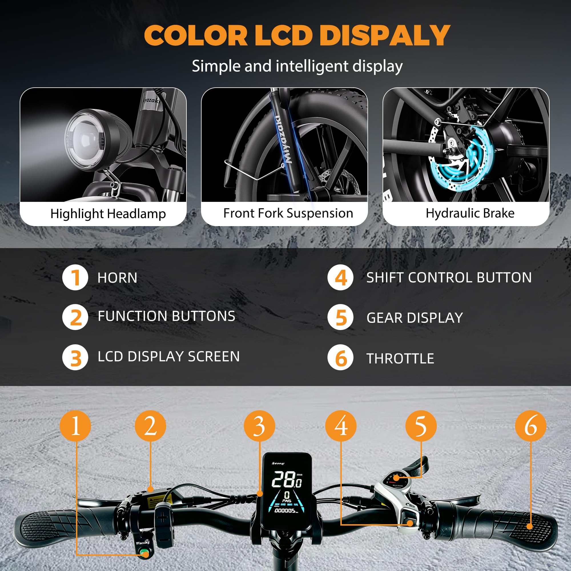 Miyazaki Bicicletta Elettrica Pieghevole per Adulti, Telaio in Alluminio Aerospaziale, Motore Brushless, Ebike Pieghevole con Batteria Removibile da 48V 14Ah, Pneumatici Fat da 20"x4.0"