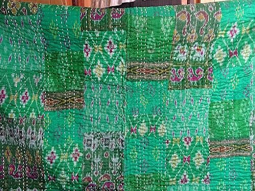 Miniatura 3 de Sophia-Art Funda de cama india para cama individualKing, manta étnica acolchada de retazos indios, funda de edredón india de seda bohemia antigua