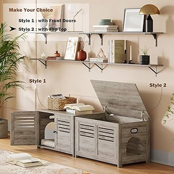 Amazon.com: DINZI LVJ Litter Box Enclosure, Flip Top Litter