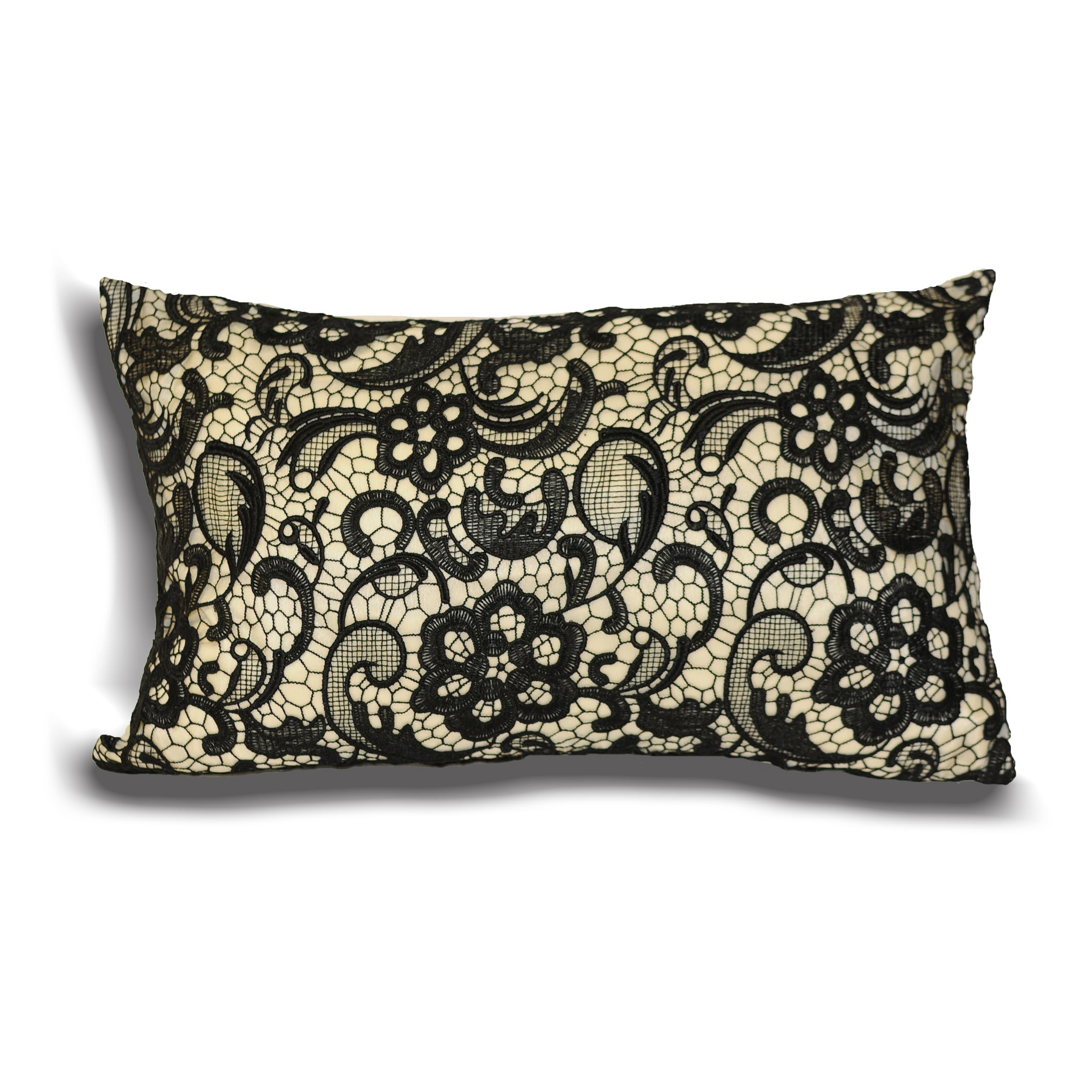 Riva Home Macrame Polyester Cushion,Cream,30 x 50cm