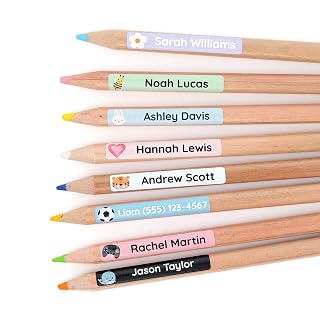 Personalized Name Labels for School Supplies (75) – Waterproof and Durable Stickers for Pencils, Pen, and Other School Supplies - Amazon product rated Grade A