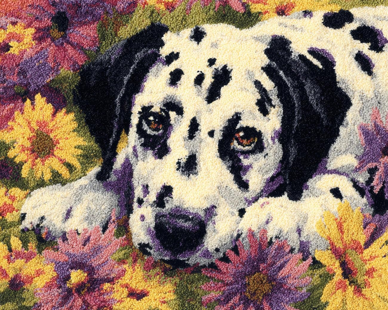 AMBATTERY Latch Hook Kits Carpet Cartoon Dalmatian 80x160cm