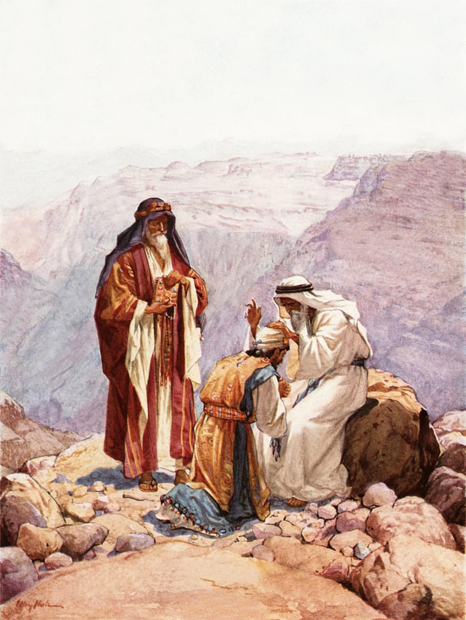 POSTERIIk Vintage Print Pop Art Landscape Artwork the Consecration of Eleazar As High Priest by William Brassey Hole Art Prints for Office Home Decor 60x90cm