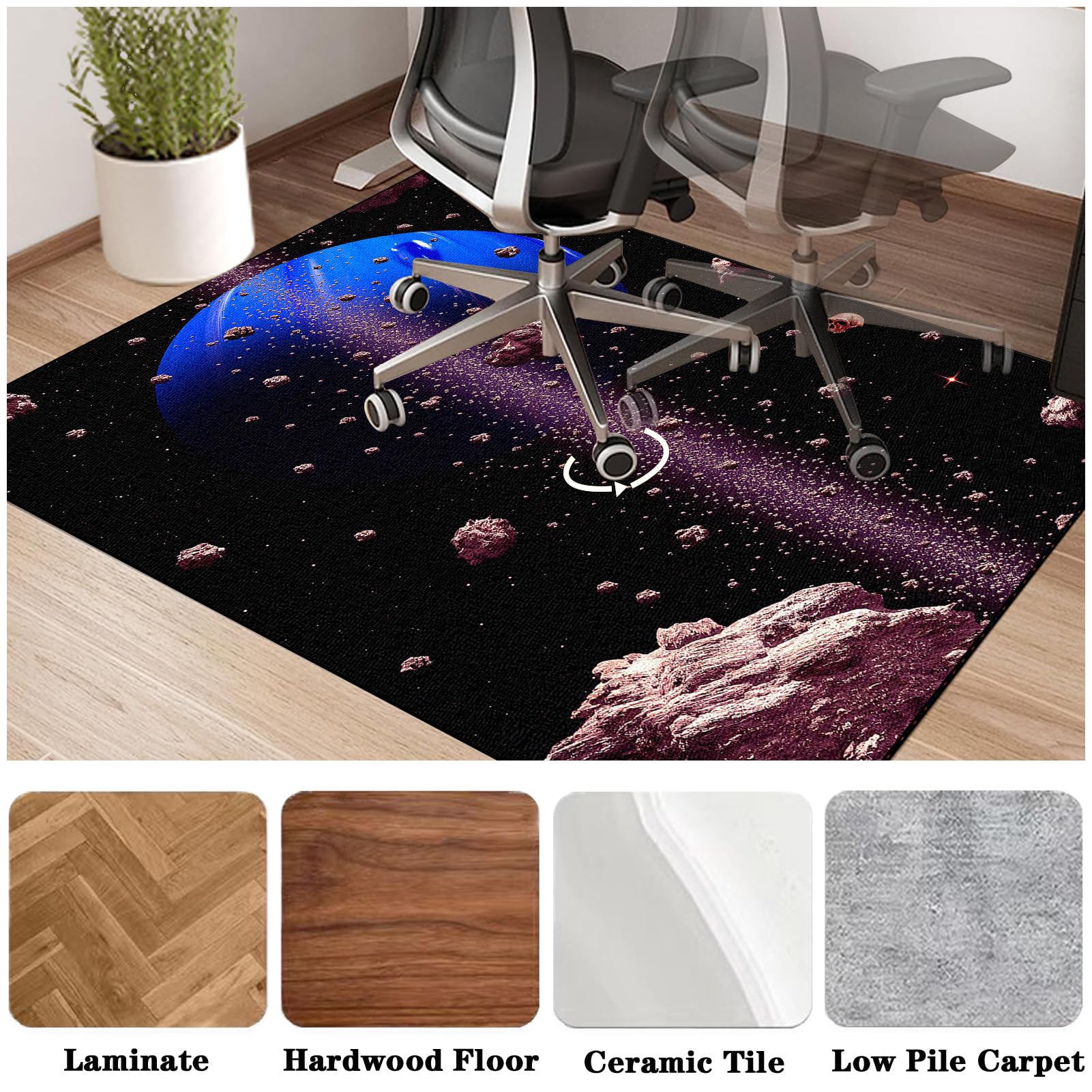 Tapis Chaise Gaming Antidérapant Tapis Chaise de Bureau Tapis de Sol Gamer Tapis Protège-Sol pour Chaise de Bureau Tapis pour Fauteuil Gaming Tapis de Chaise pour Moquette et Parquet 100 x 120 cm
