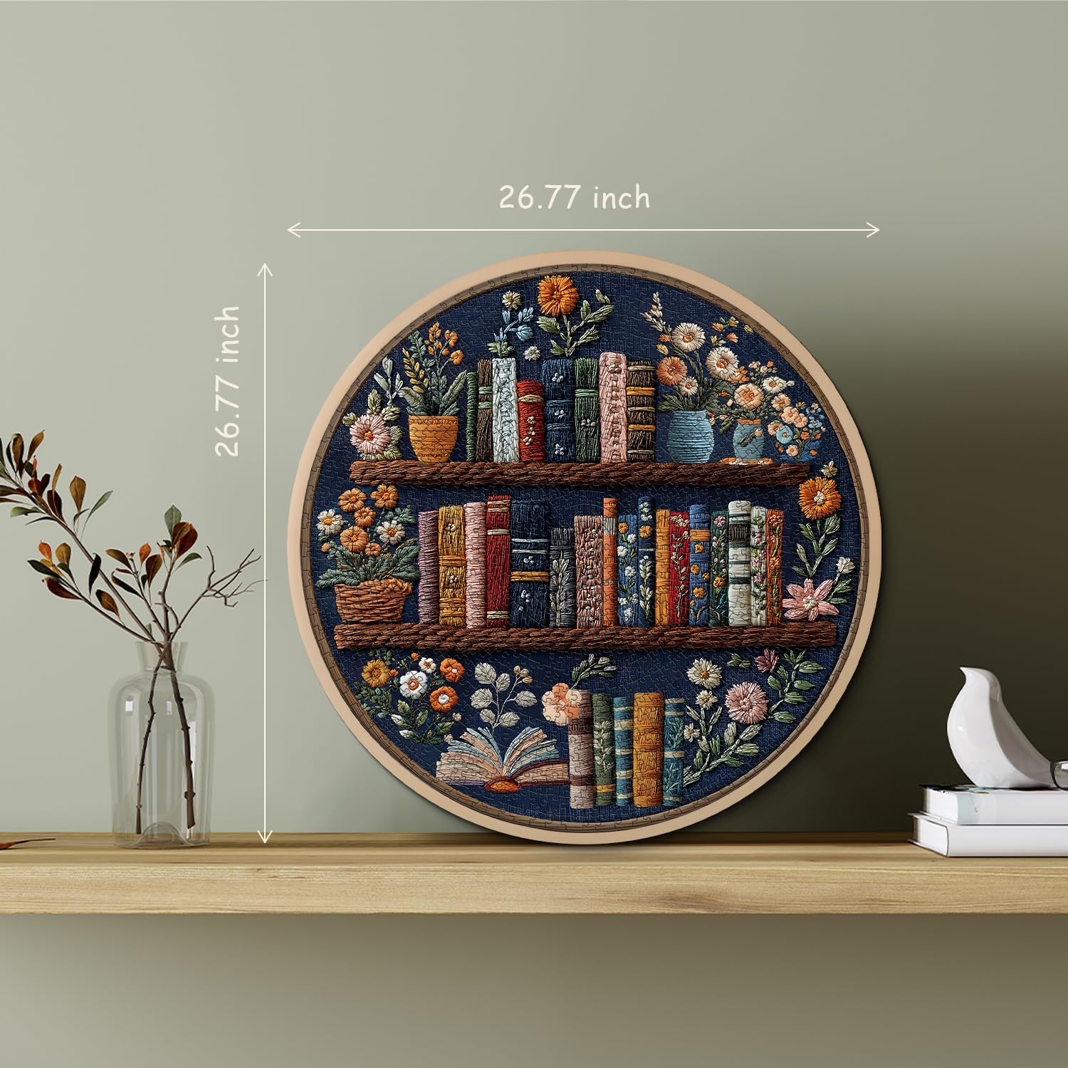 1000 Teile Puzzle „Vintage Wildblume“ – Frühlings-Blumenkorb-Motiv, 60,6x60,6 Cm, Für Erwachsene