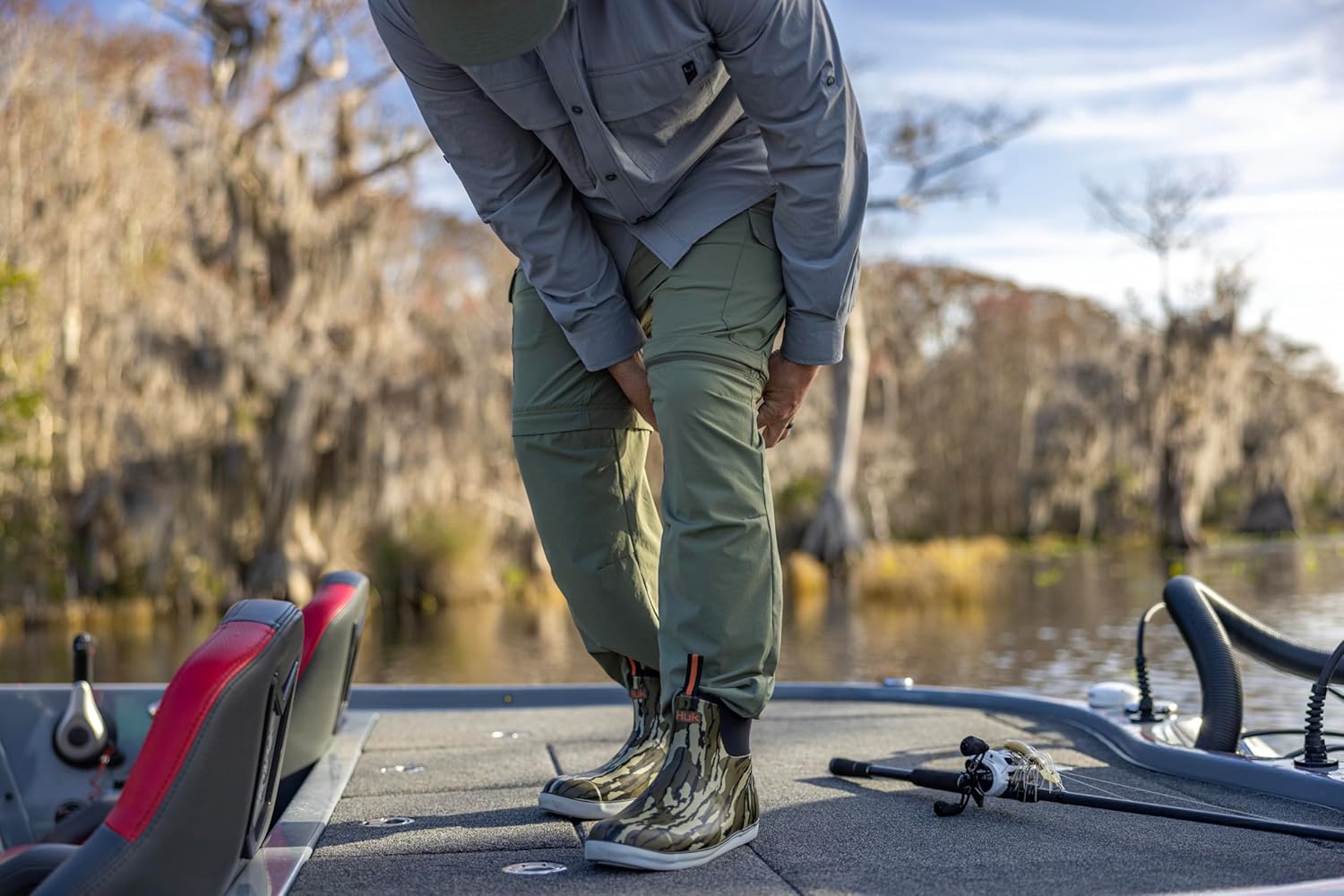 HUK Men's Creekbed Convertible Pants, Performance Zip Off Fishing Pants for Men
