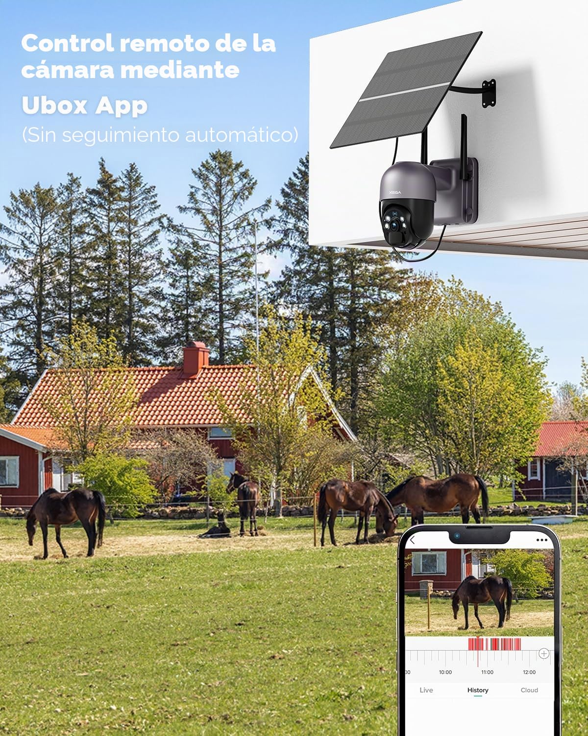 Xega 4G Cámara Solar Vigilancia Exterior con Tarjeta SIM【20W Panel】 20.000 mAh Batería Grabación 24/7 4G Camara Sin Cable 2K Zoom PTZ 355°/90°,Visión Nocturna En Color,Detección De Movimiento,IP66