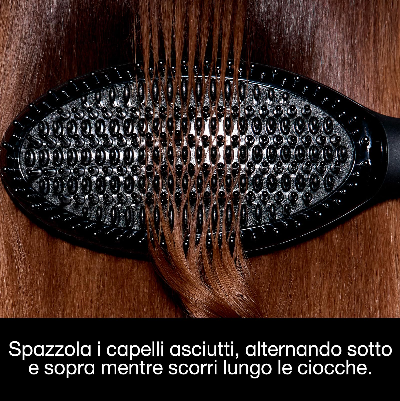 ghd glide+, Spazzola Lisciante per Capelli Professionale Anticrespo, Nero | 57% di luminosità in più, Zero Danni da Calore Estremo, Tecnologia di Riscaldamento in Ceramica e Ionizzatore Anti Crespo