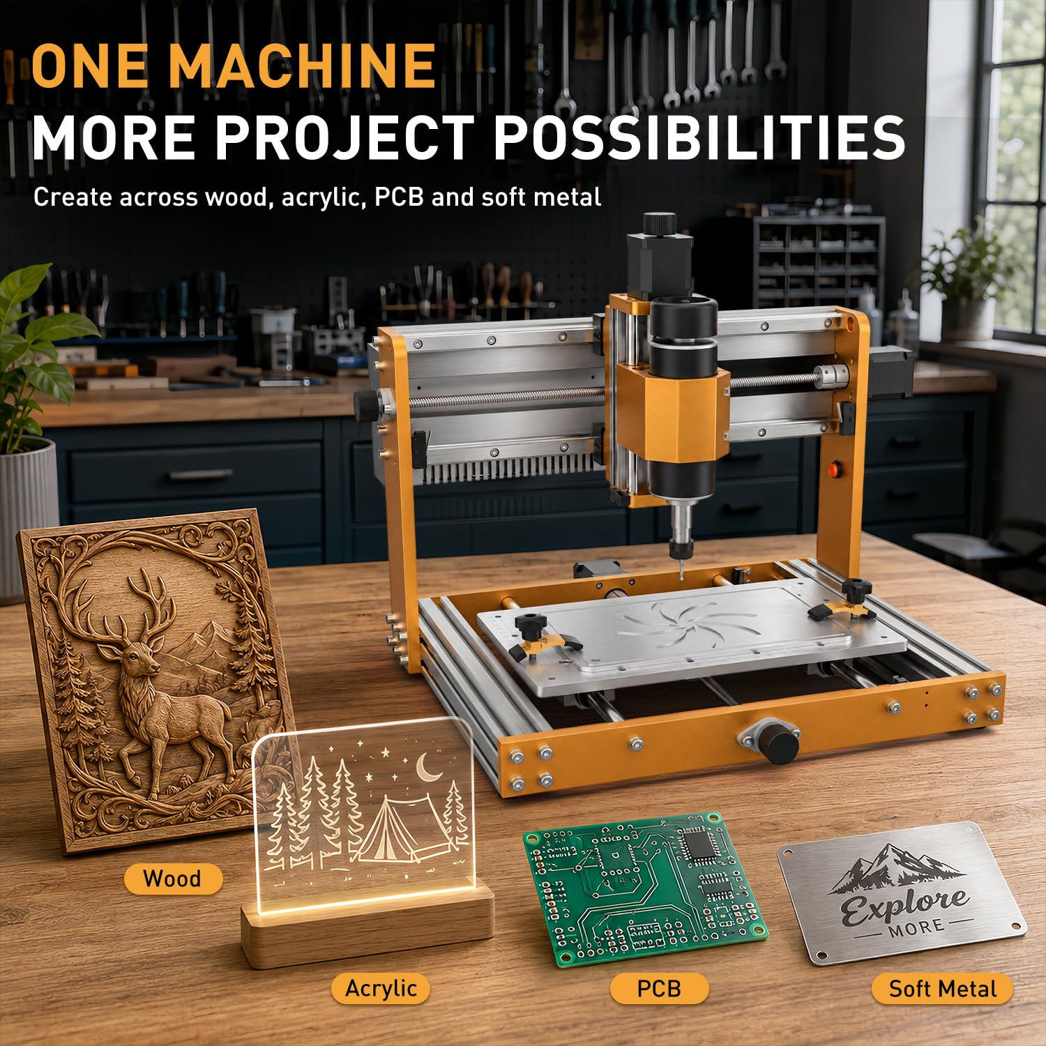 LUNYEE 3018 Pro Ultra 500W CNC Router Machine para madera y metal blando