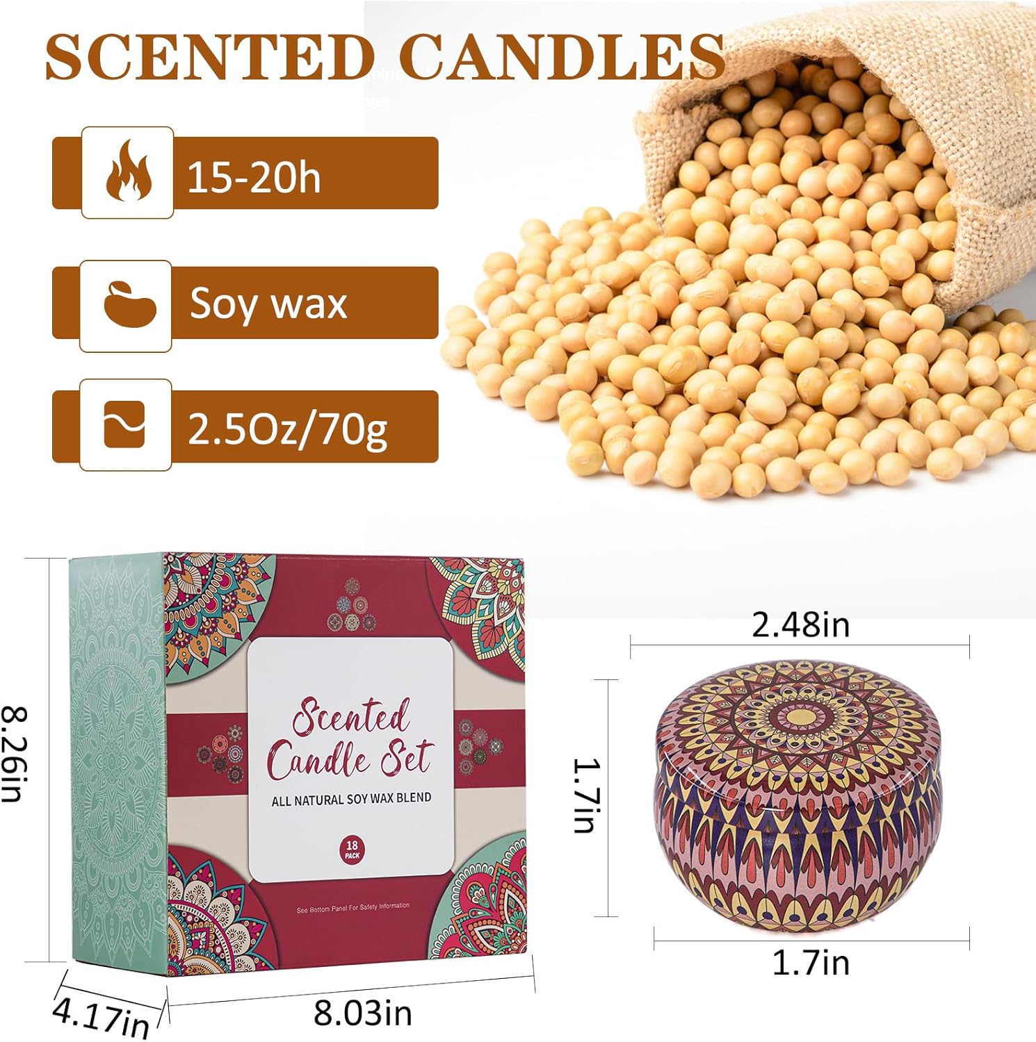 Candle Gifts for Women, 18 Packs Aromatherapy Candles, Scented Candles Gift Set for Best Friend Gifts, Candles for Home Scented, Soy Wax Jar Candles, Retro Court Style - Exclusive for Nobles - Image 6