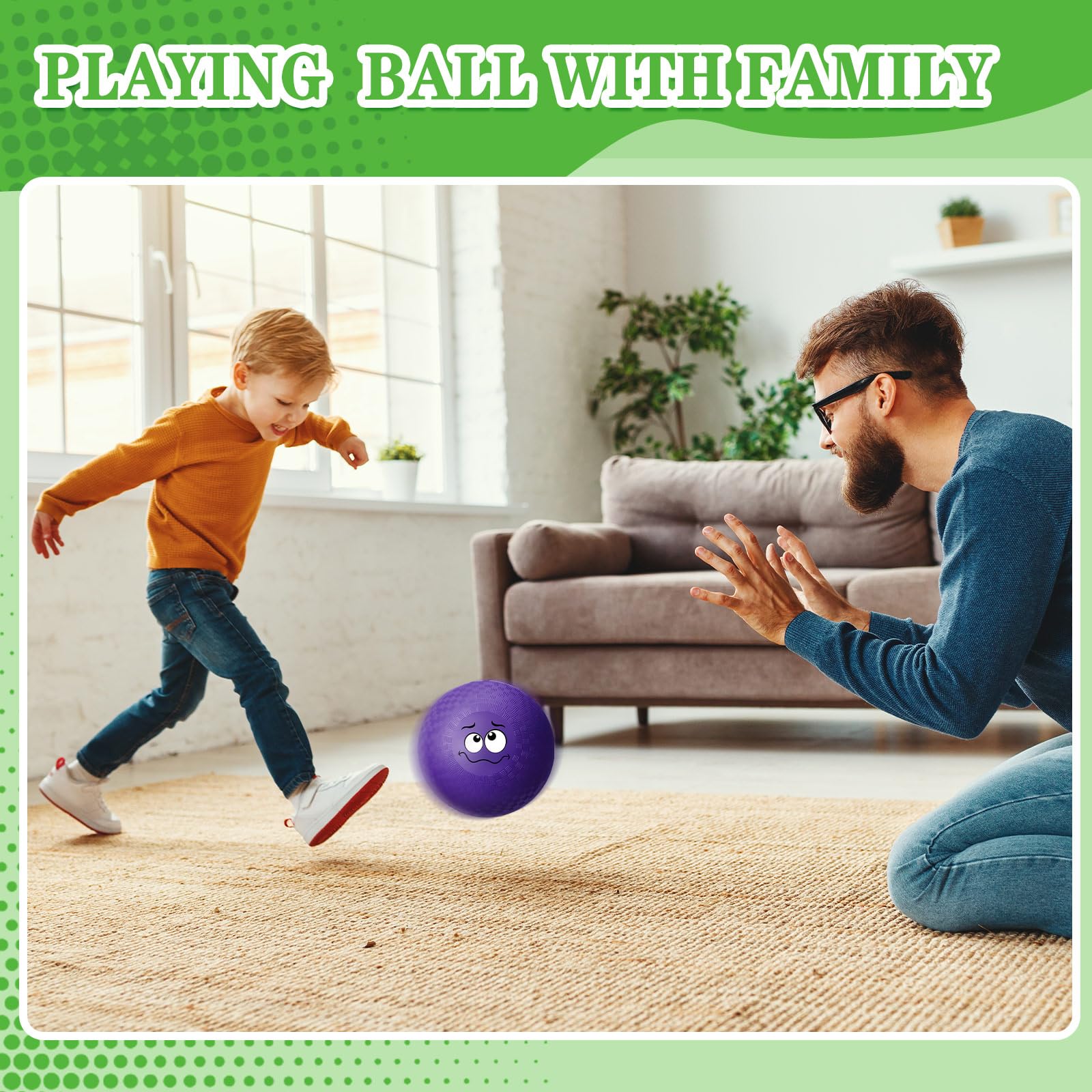 Jerify Dodgeballs-Spielplatzbälle, bunt, Emotions-Handball, Kickball, Hüpfbälle für drinnen und draußen, Spiele, Fitnessstudio, Camping, Picknick, Strand, Schule, 30 Stück