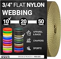 Vista 46 de Strapworks Rollo de correa de nailon resistente de 3/4 pulgadas para cinturón, mochila, eslinga, collar, correa, correas y más, 10, 20 o 50 yardas