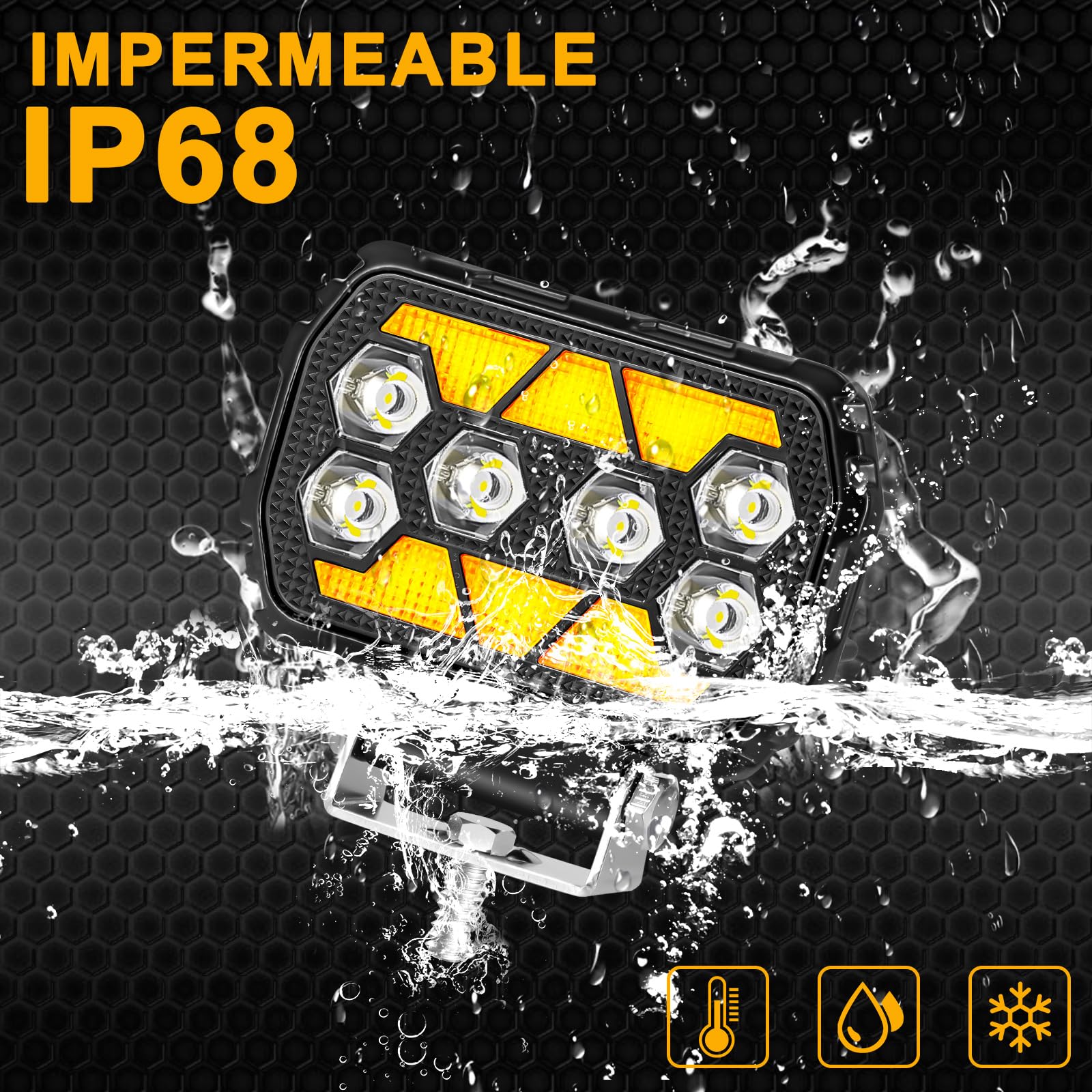antom 2 focos led 12v 168W 9-60V 18000 lumenes faros led tractor IP68 impermeable 4,5 pulgadas luz auxiliar para excavadoras, tractores, remolques, ATV, entusiastas del outdoor