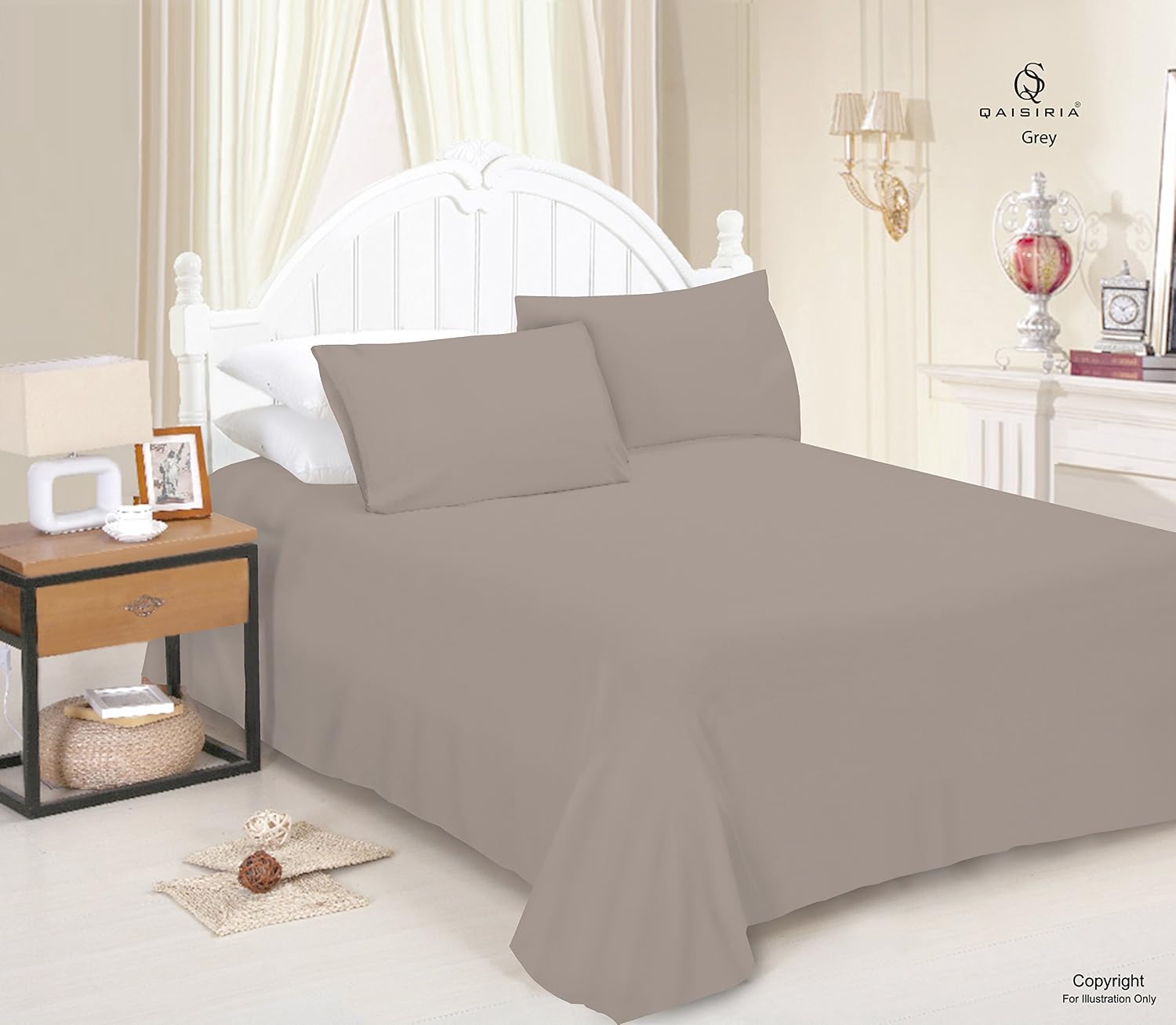 ZIMEL HOMES Non Iron Soft Poly-Cotton Plain Dyed Flat Bed Sheet Single, Double, King Available in 20 Modern Colors