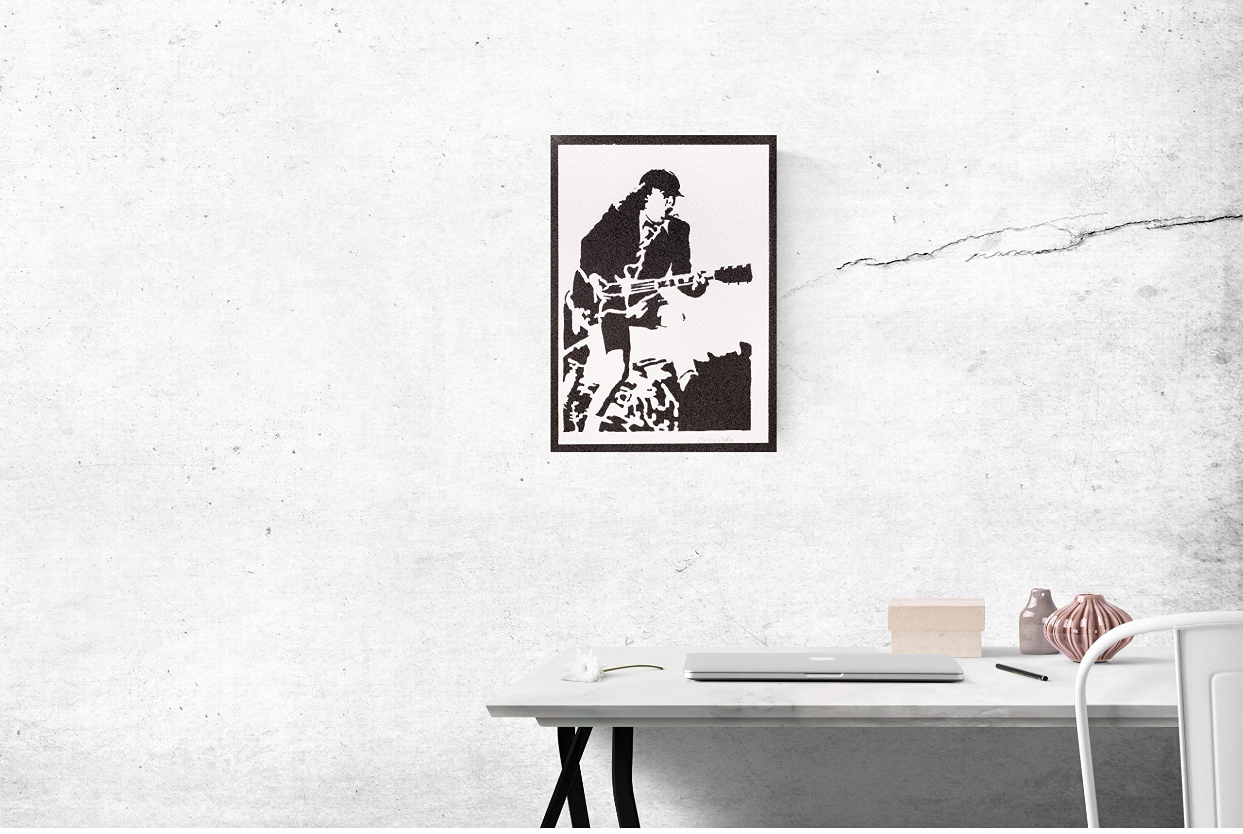 Angus Autentici Graffiti Fatti a Mano Poster Musica Quadro Moderno Decorazione Parete Regalo