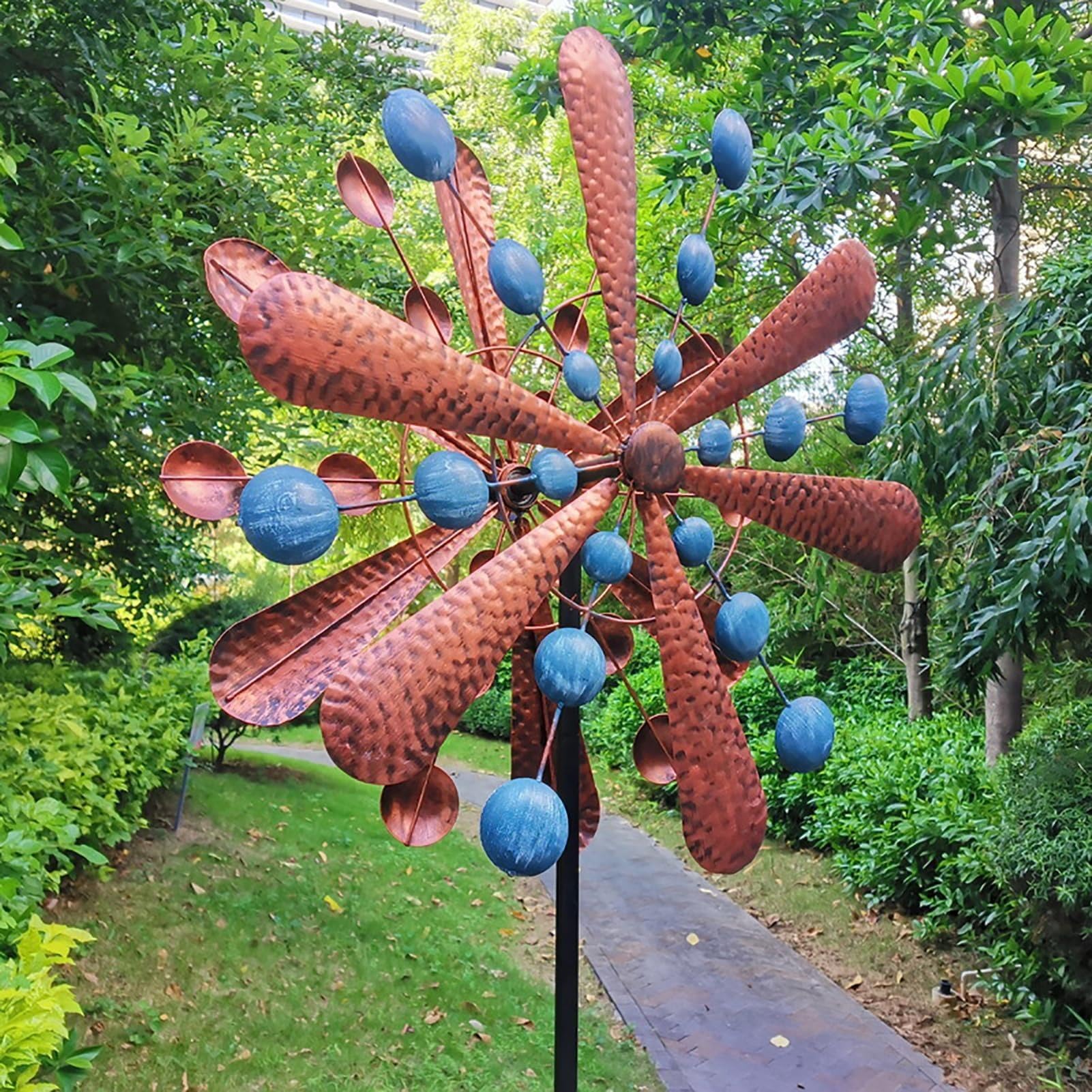 Toupies À Vent en Métal for L'extérieur, Toupie De Jardin avec Piquet