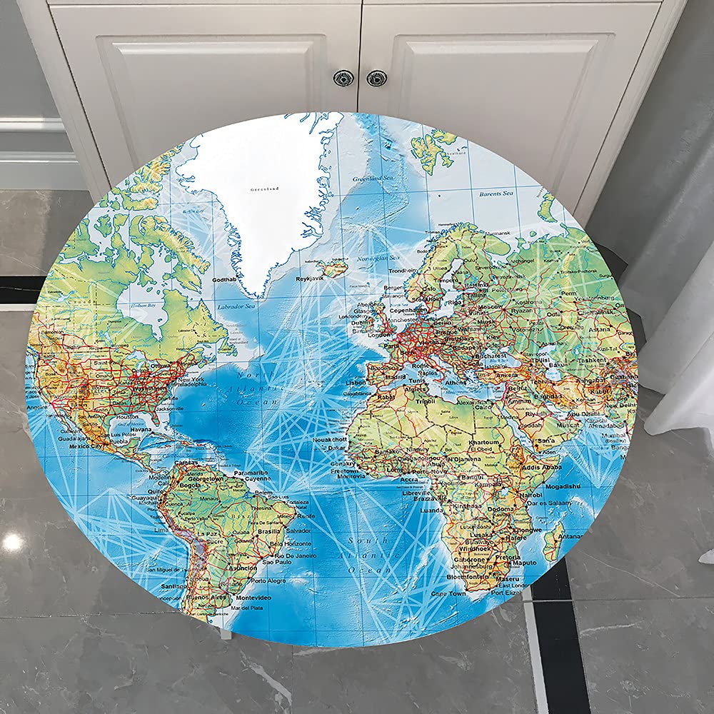 FANSU Ronde Tafelkleed Waterdicht Veeg Schoon, 3D Gedrukt Polyester FANSU Ronde Tafelkleed Waterdicht Veeg Schoon, 3D Gedrukt Polyester