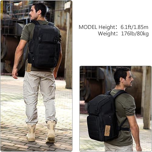 Miniatura 2 de ArcEnCiel Mochila táctica de 40 L para zapatos militares, paquete de asalto, bolsa de insectos, mochila Molle, cubierta de lluvia incluida