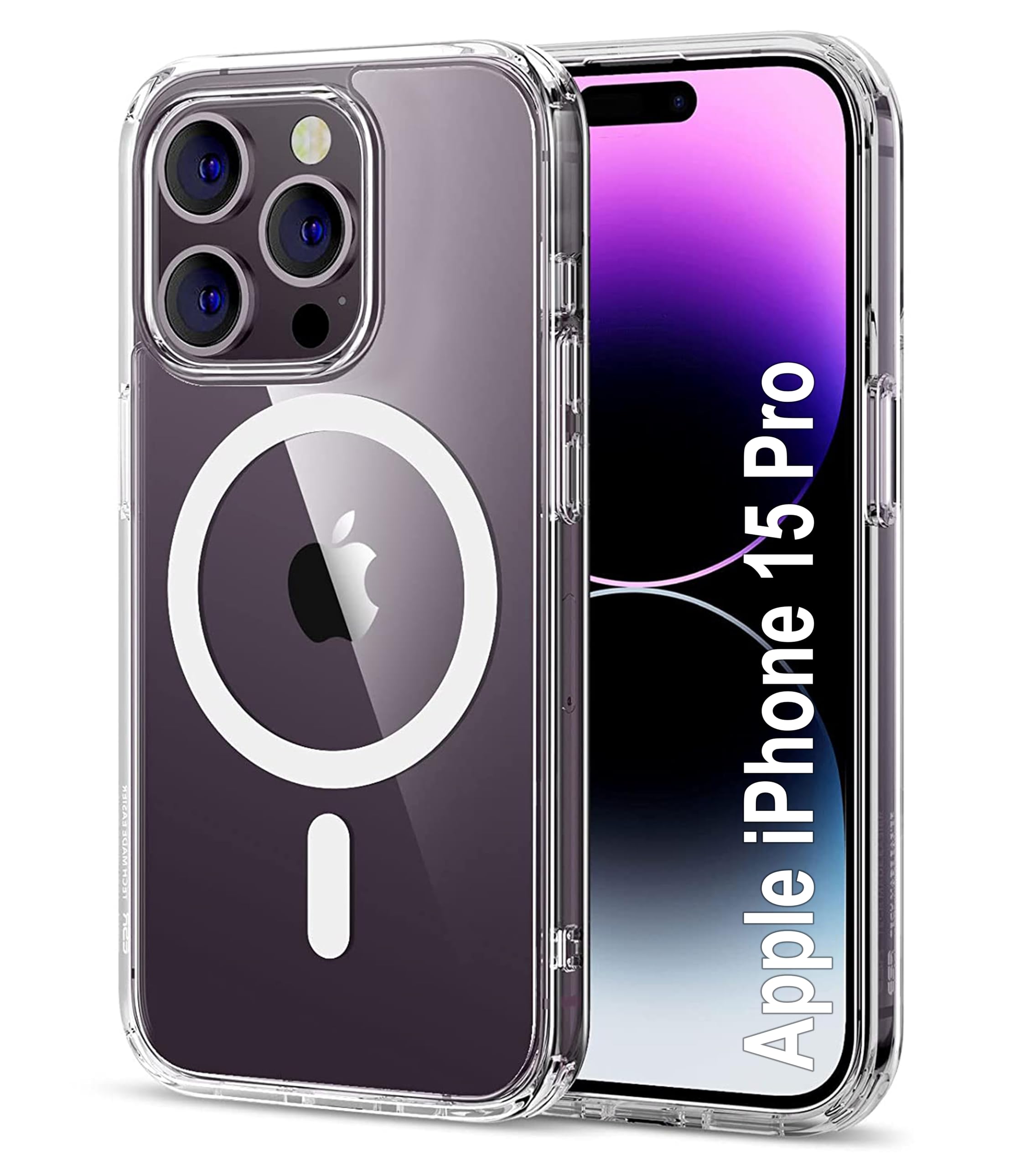 amazon basics Back Case Cover for iPhone 15 Pro (Thermoplastic Polyurethane_MagSafe-Clear)