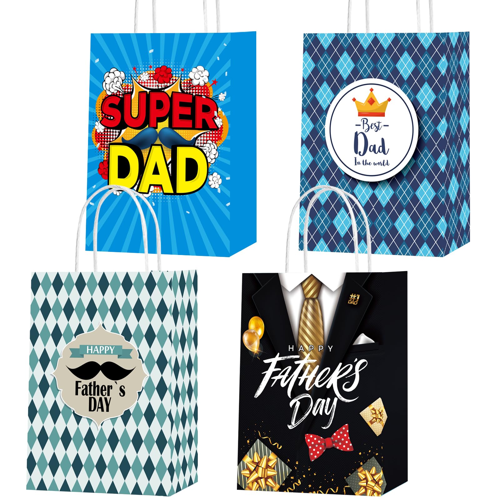 cocokawats 16 Pcs Father's Day Bags Party Favors Bags for Dad Grandpa Father's Day Party Supplie