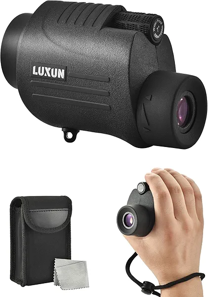 LUXUN Monocular Telescope - 8x30 High Definition Waterproof Pocket Telescope with Hand Grip & BAK4 Prism - with Compact, Wrist Strap Wide Field of View for Bird Watching, Wildlife Viewing