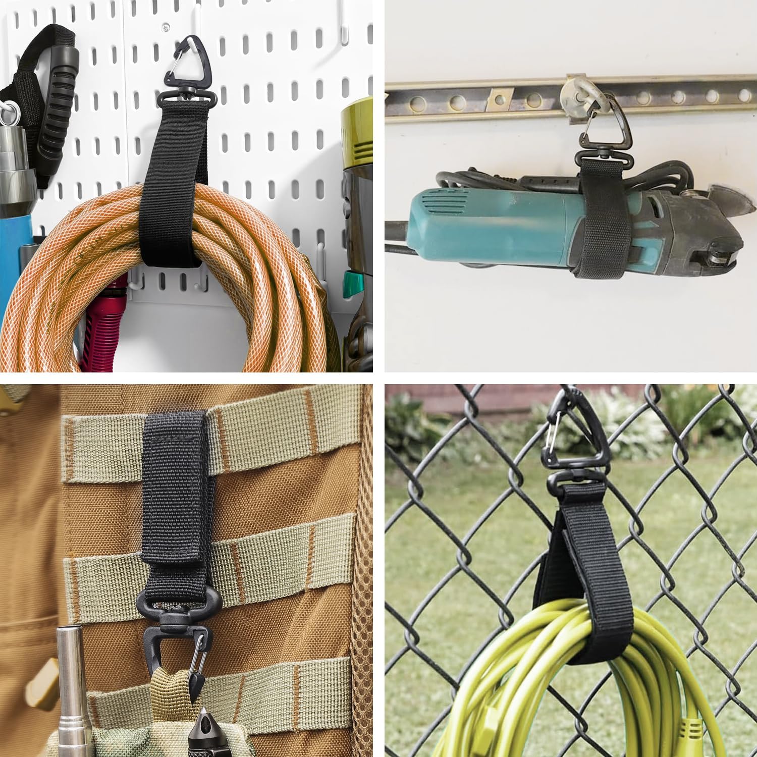 Heavy-Duty Storage Straps - Extension Cord Organizer, Cable Straps, Cord Wrap Keeper for Hoses, Rope, Power Cord, RV Accessories, Workshop and Garage Storage and Organization (10 Pack)