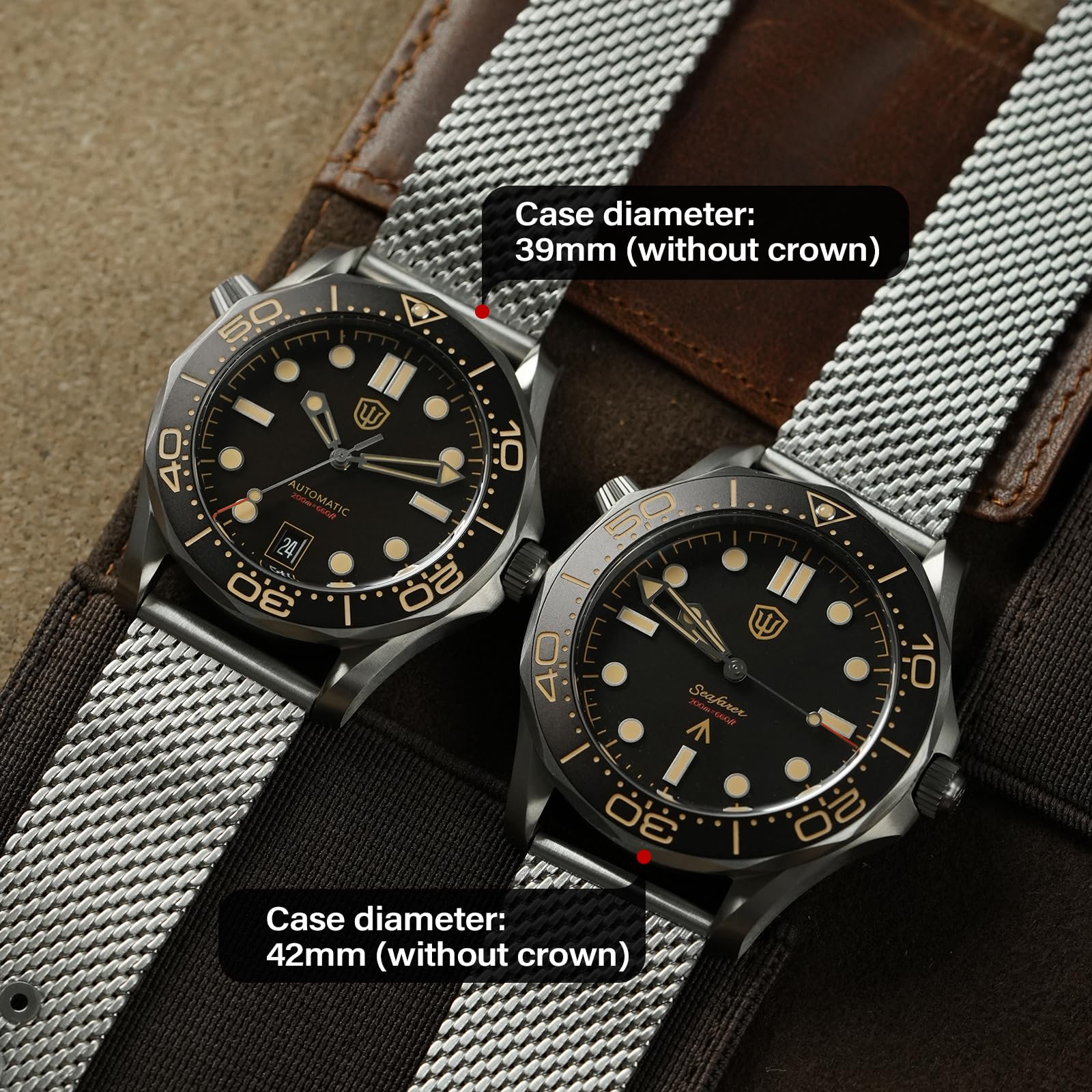 watchdives WD007 Automatyczny zegarek do nurkowania, tytanowy, męski, mechanizm mechaniczny, wysokiej częstotliwości, PT5000, klasa 2, tytanowa koperta, szafirowe szkło, wodoodporny do 200 m, BGW9