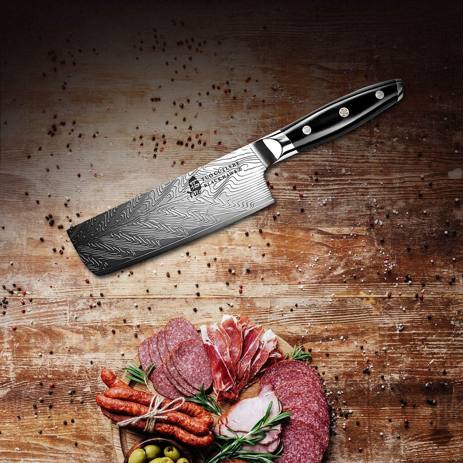 🔥 Flаѕh Sаlе TUO Black Hawk-S Nakiri Knife - Japanese Chef Knife and Vegetable Cleaver, 6.5 inch High Carbon Stainless Steel Kitchen Knife with G10 Full Tang Handle, Plus Microfiber Cloth - Value Bundle 🔥 TUO Black Hawk-S Nakiri Knife - Japanese Chef Knife and Vegetable Cleaver, 6.5 inch High Carbon Stainless Steel Kitchen Knife with G10 Full Tang Handle, Plus Microfiber Cloth - Value Bundle