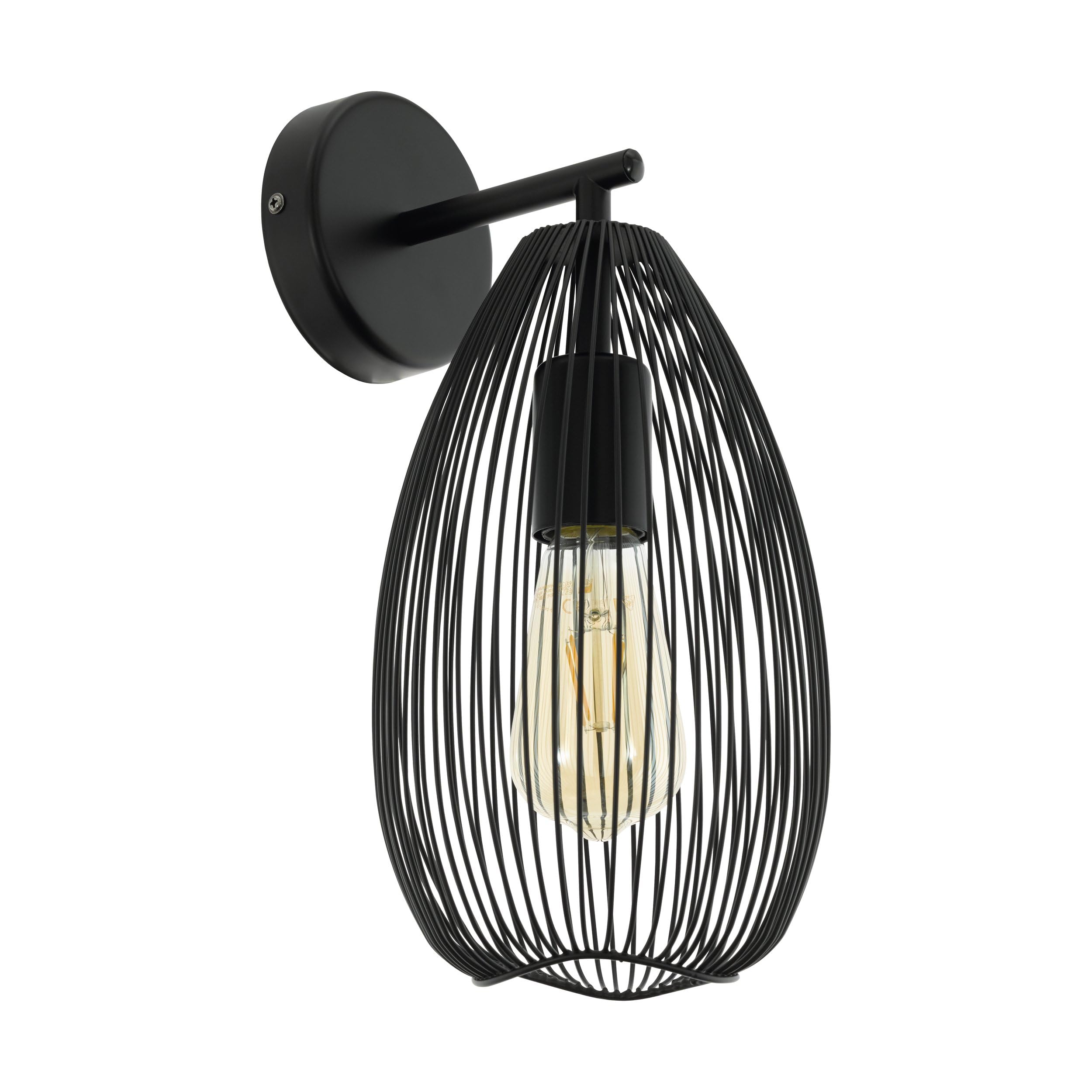 Eglo Madriz wandlamp h19cm zwart - Top Tuincentrum