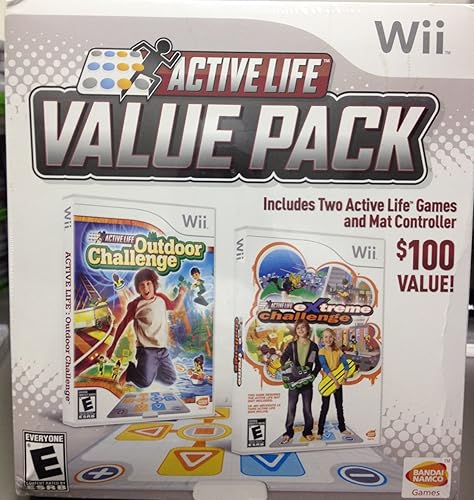 Active Life Value Pack Bundle with Outdoor Challenge and Extreme Challenge Games and Mat