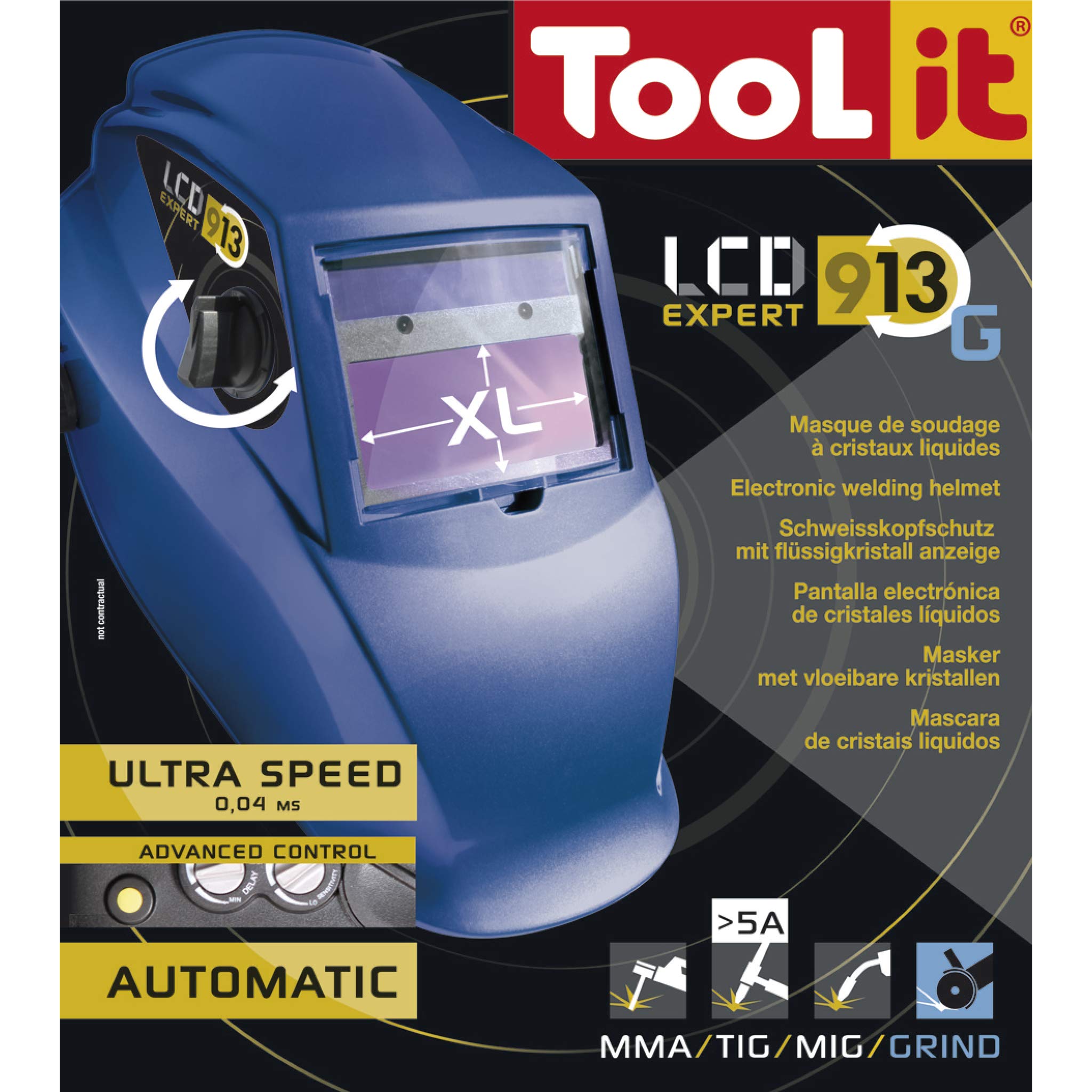 T TOVIA Lunettes De Soudage Auto-Obscurcissantes LCD Solaire - Masque Soudeur Polyvalent