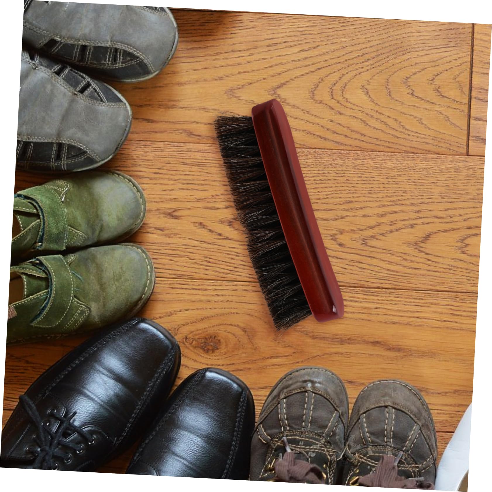 VALICLUD 3piezas Cepillo De Limpieza De Zapatos De Madera Cerdas De Crin De Caballo Herramienta Práctica para Pulido para Calzado y Accesorios