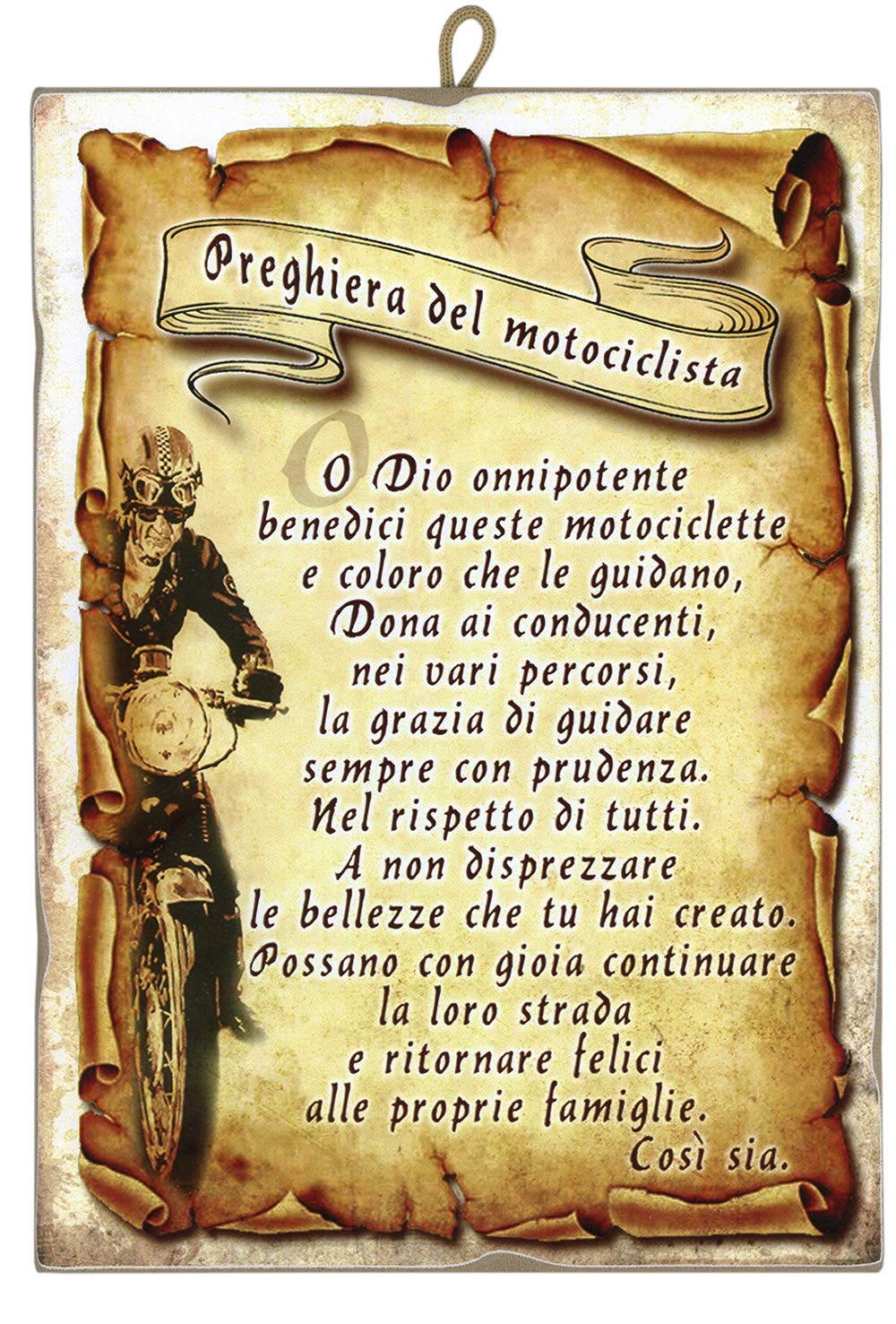 KUSTOM ART Quadro In Legno Vintage 'Scooter Scheletro' 17x25 Cm - Stampa Laser Su MDF, Fatto In Italia