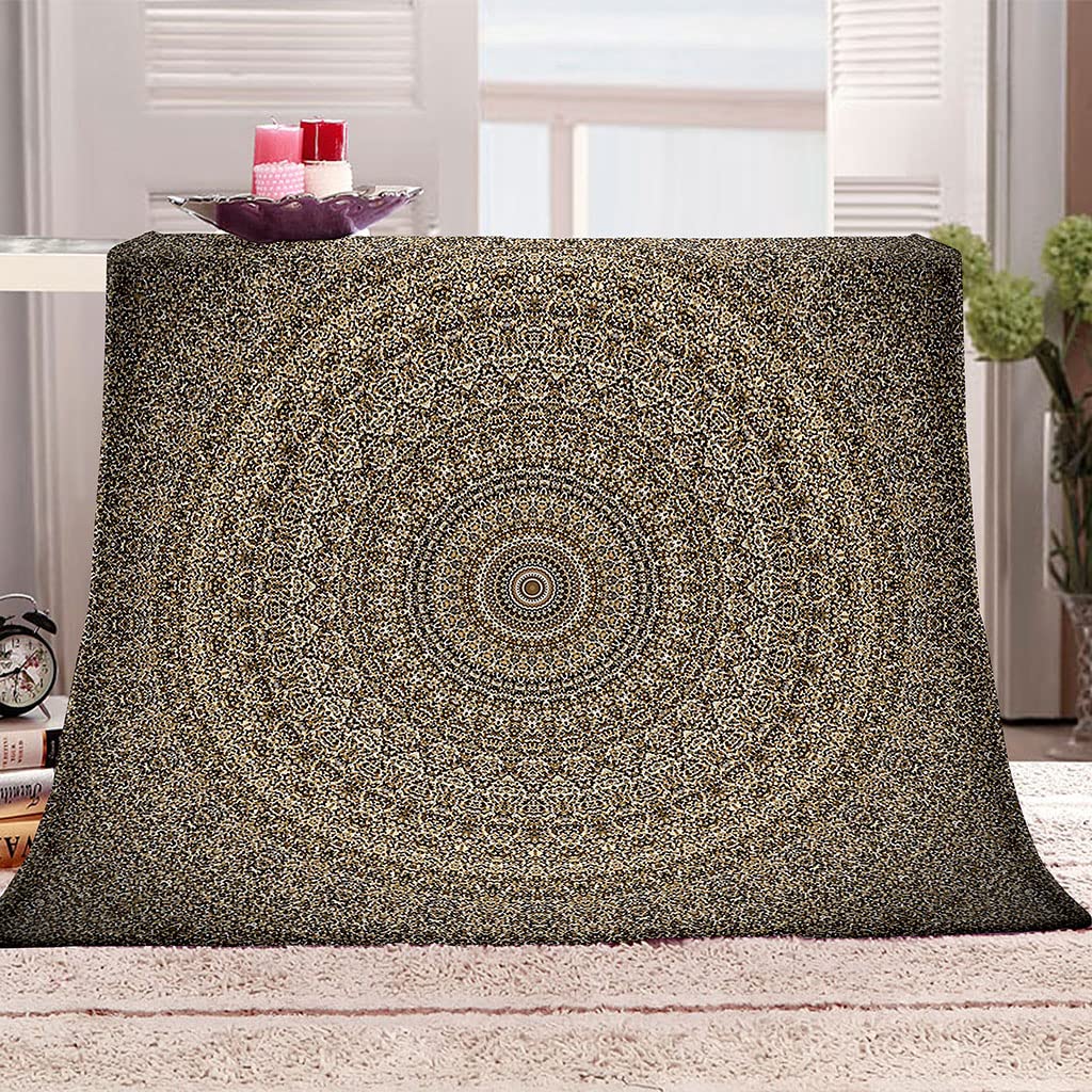 Coperta Di Flanella Letto Matrimoniale Invernale 150X200Cm Coperta Pile In Microfibra Morbida Pelosa Calda Copriletto Per Divano/Bambini Camere Da Letto, Fiori Rotondi Creativi Motivo