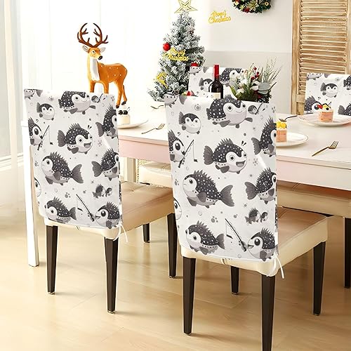 Miniatura 4 de Juego de 6 fundas decorativas para silla de escritorio de dormitorio con diseño de dibujos animados delicados de dibujos animados para banquetes de