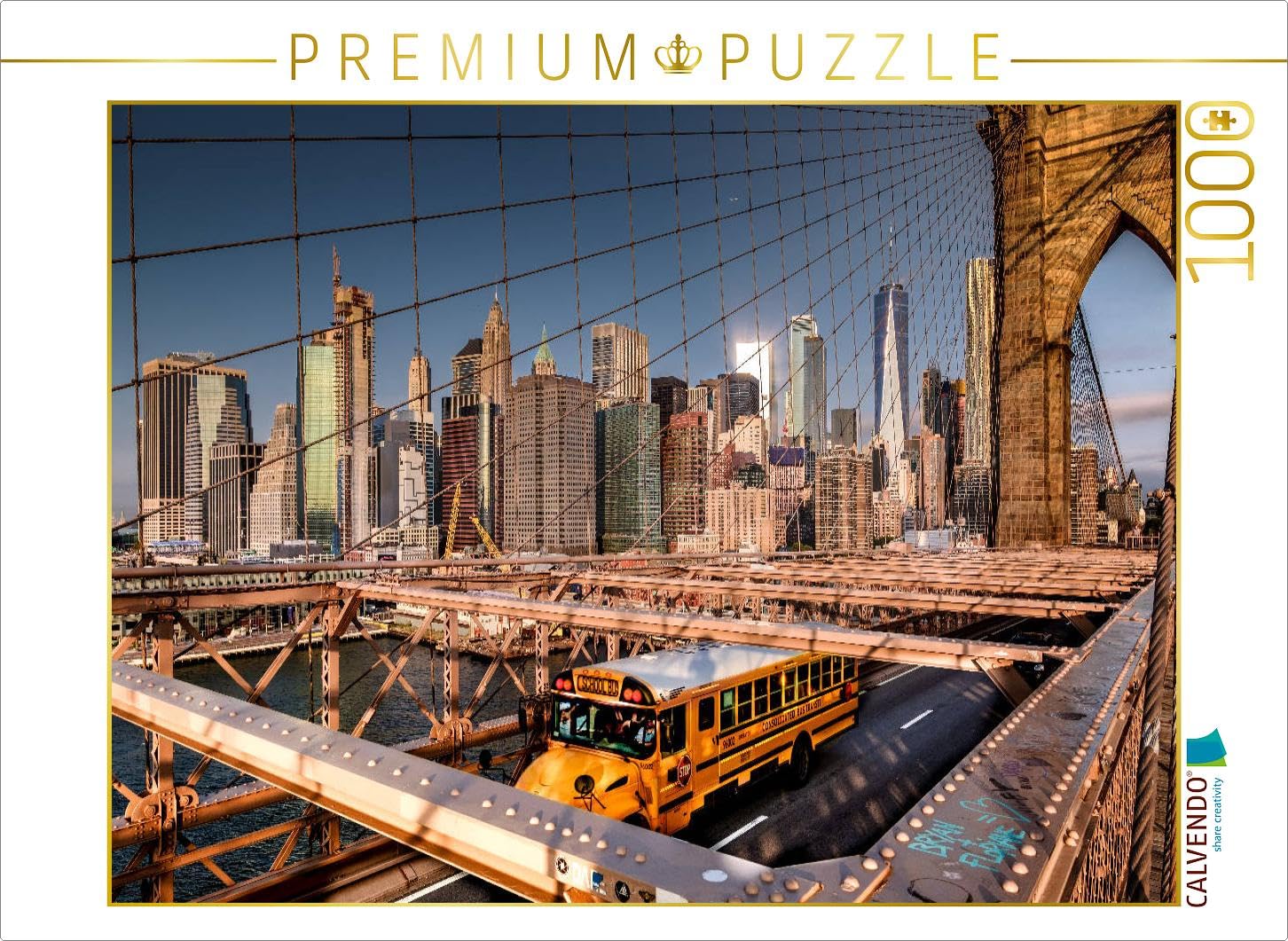 CALVENDO Puzzle sur Le Pont de Brooklyn avec Vue sur la Ligne d'horizon de Manhattan 1000 Pieces 64 x 48 cm from Kurt Krause