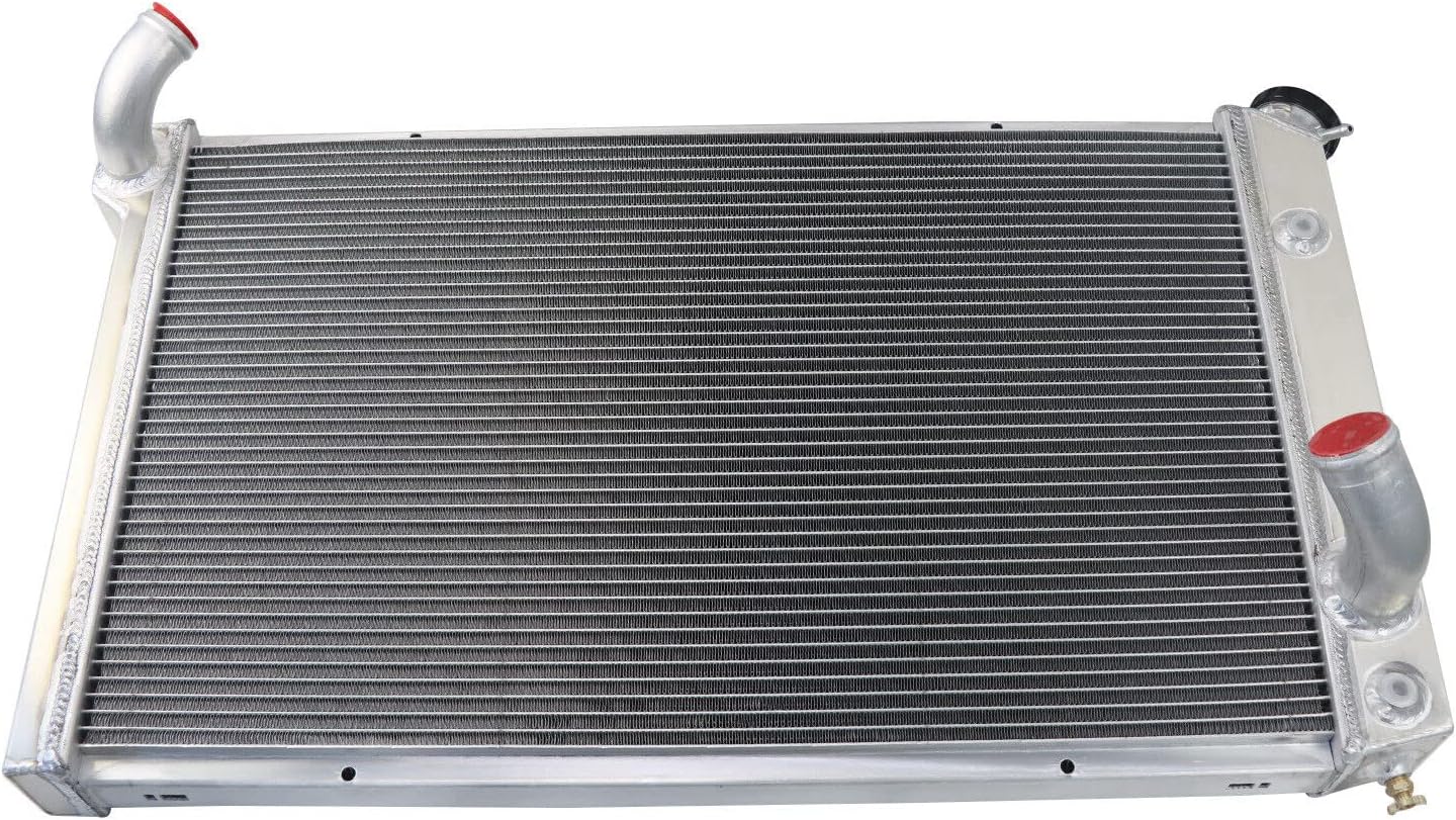 ALLOYWORKS Radiator Compatible with 1973-1976 Chevy Corvette Base Stingray 5.7 7.4L V8, 4 Row Core Full Aluminum Radiators