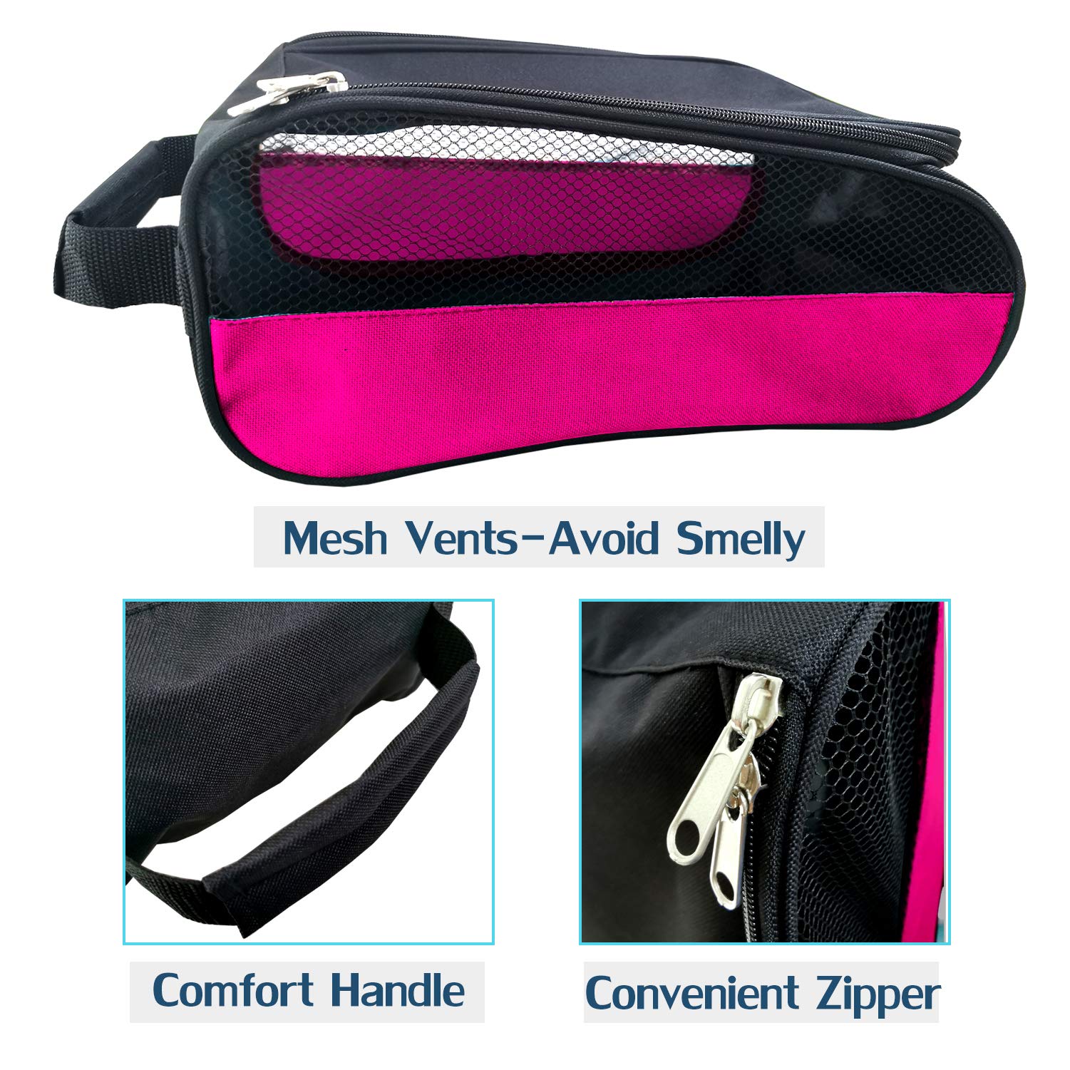 Bolsa para Zapatos de Golf, Bolsas de Zapatos de Golf para Hombres y Mujeres, Bolsas de Transporte con Cremallera con ventilación, Bolsa de Zapatos Deportivos de Viaje