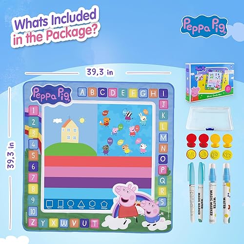 Miniatura 7 de Peppa Pig - Tapete reutilizable para garabatos de agua para niños, tablero de dibujo a color, para niños de 3 años en adelante, para niñas y niños