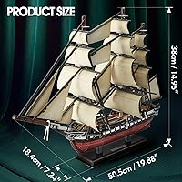 Vista 6 de CubicFun Rompecabezas 3D de barco para modelos de barco de vela USS Constitution para adultos y adolescentes, 193 piezas