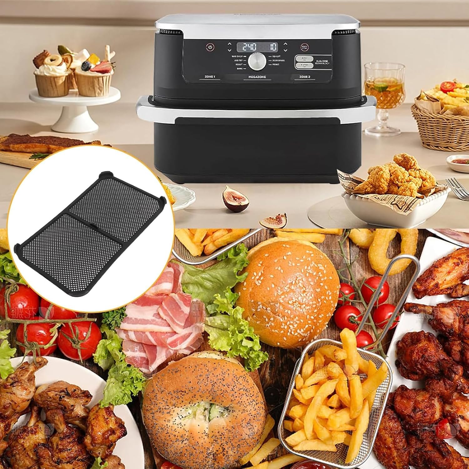 Air Fryers Cooking Cover Oil Splash Meshes Dishwasher Safe Kitchen Tool Silicone Texture for Cooking Air Fryers Splatter Guard